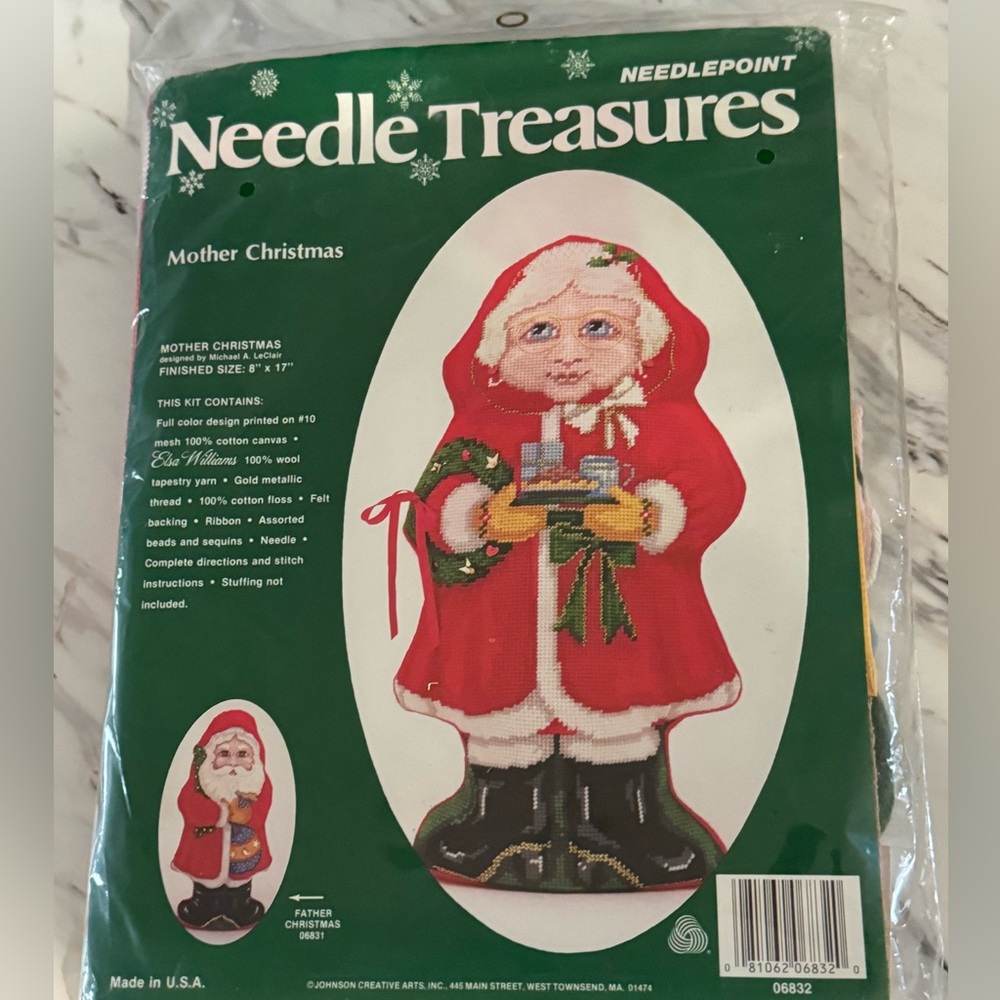 Christmas Needle Treasures Needlepoint Embroidery Kit Mother Christmas 06831 NEW